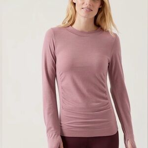 Athleta Foresthill Ascent Seamless Top Long Sleeve Merino Wool Size Medium
